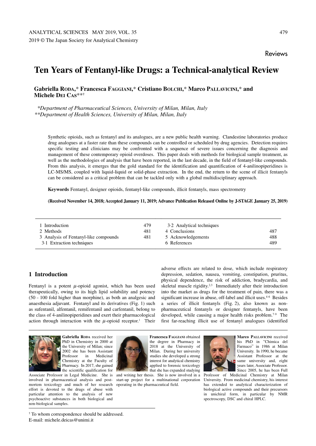 Ten Years of Fentanyl-Like Drugs: a Technical-Analytical Review