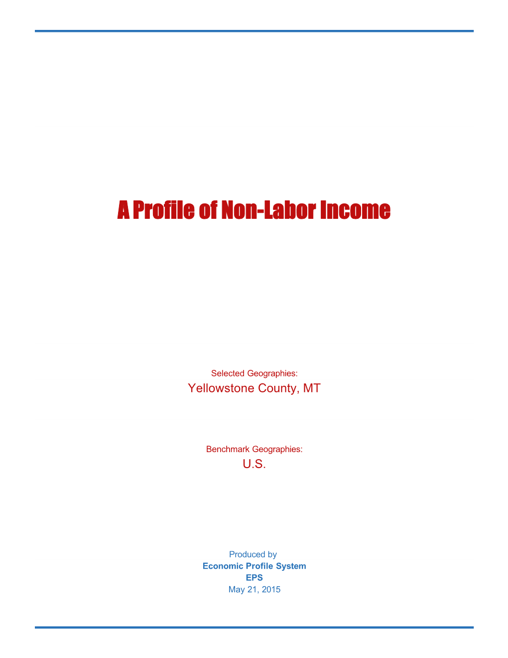 A Profile of Non-Labor Income