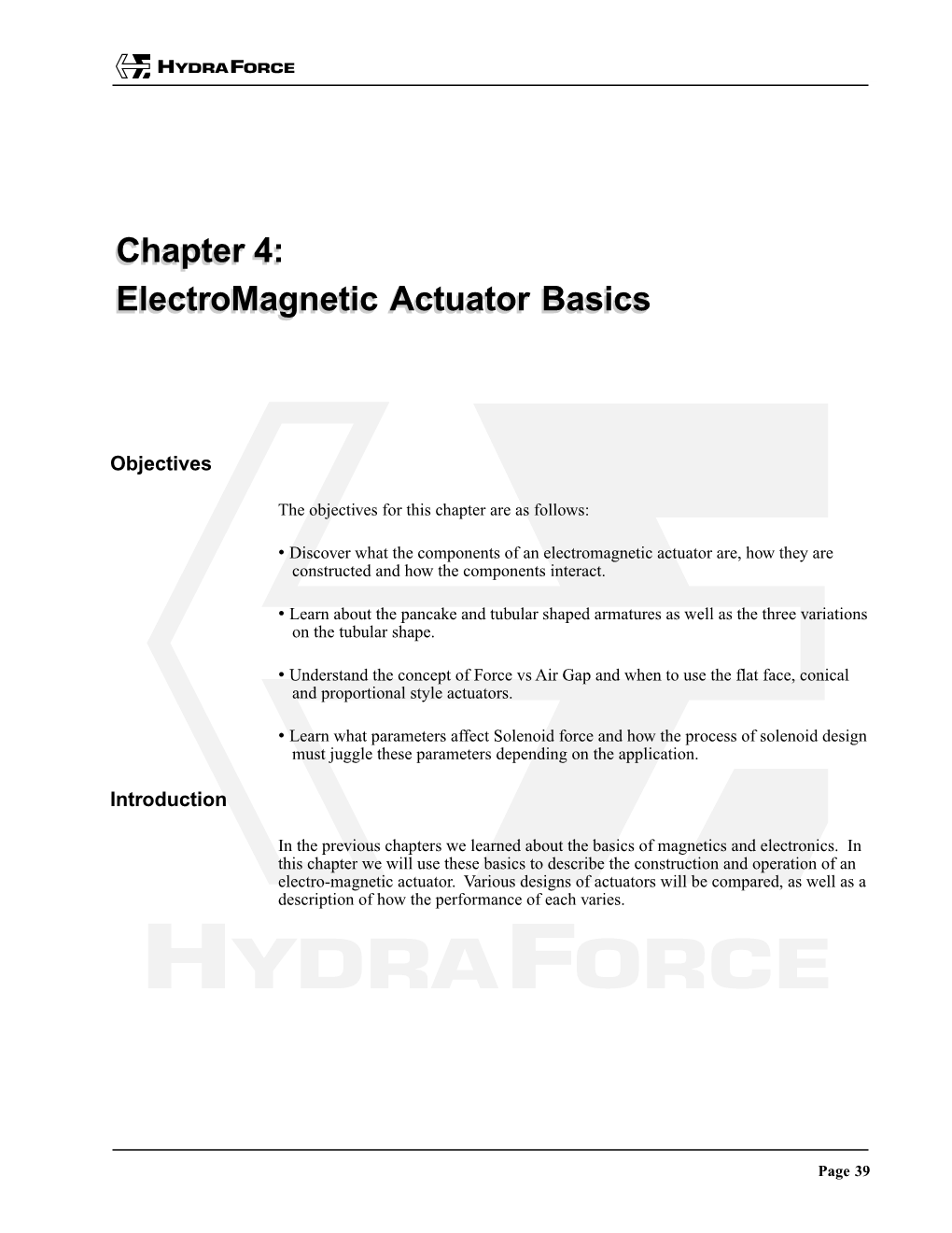 Chapter 4: Electromagnetic Actuator Basics Chapter 4: Electromagnetic