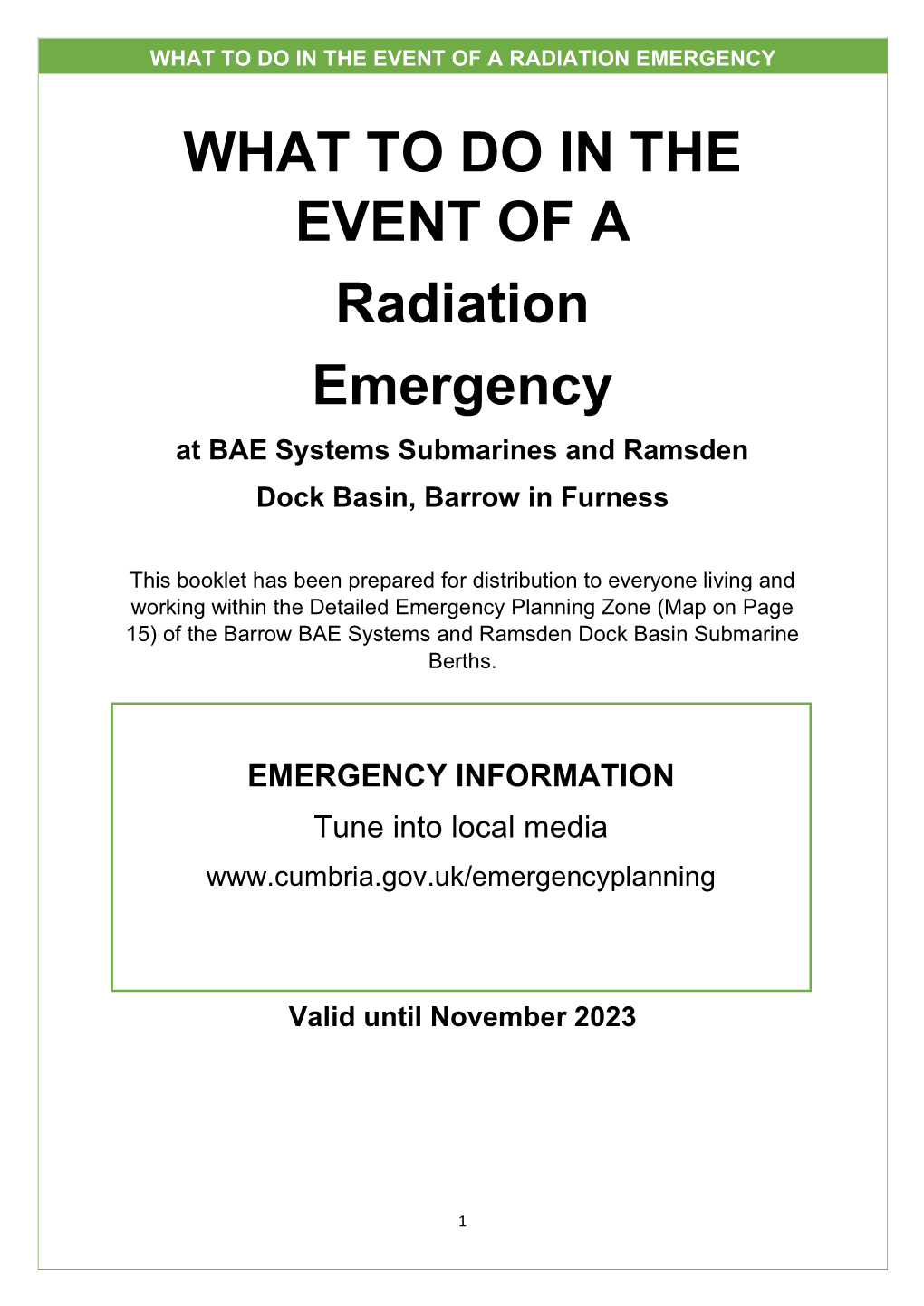 BAE Systems Submarines What to Do in an Emergency Booklet