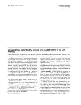 Norwood/Batista Operation for a Newborn with Dilated Myopathy of the Left Ventricle