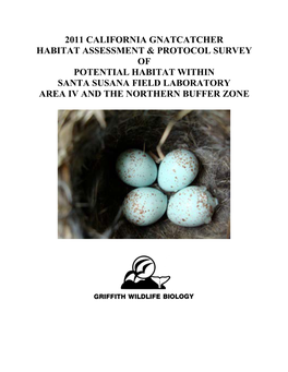 2011 California Gnatcatcher Habitat Assessment & Protocol Survey