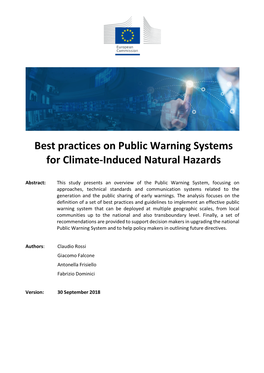 Best Practices on Public Warning Systems for Climate-Induced