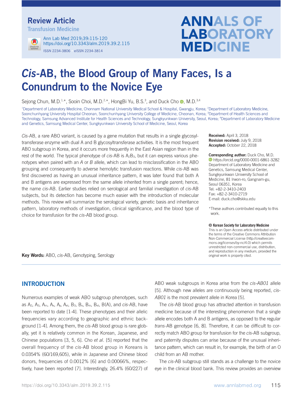 Cis-AB, the Blood Group of Many Faces, Is a Conundrum to the Novice Eye