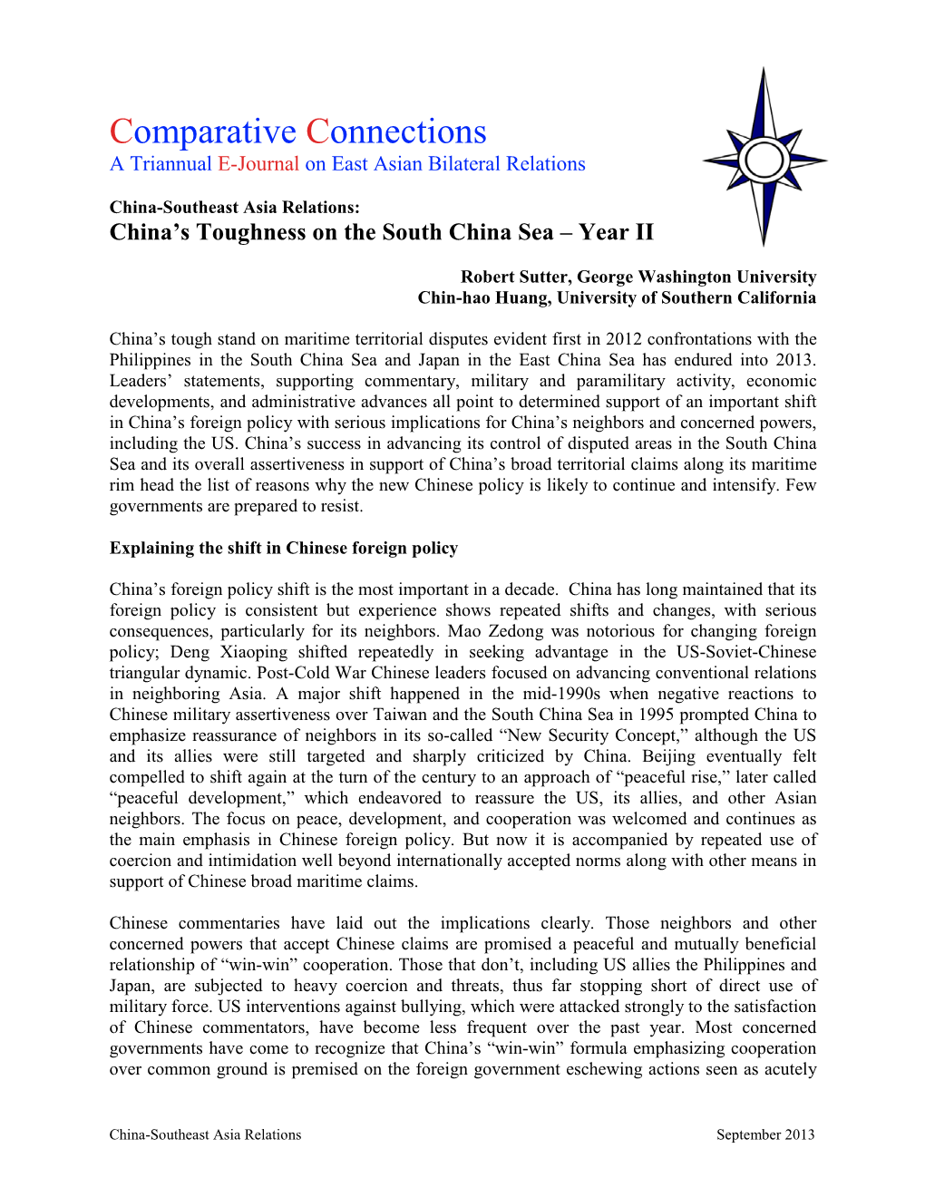 China-Southeast Asia Relations: China’S Toughness on the South China Sea – Year II