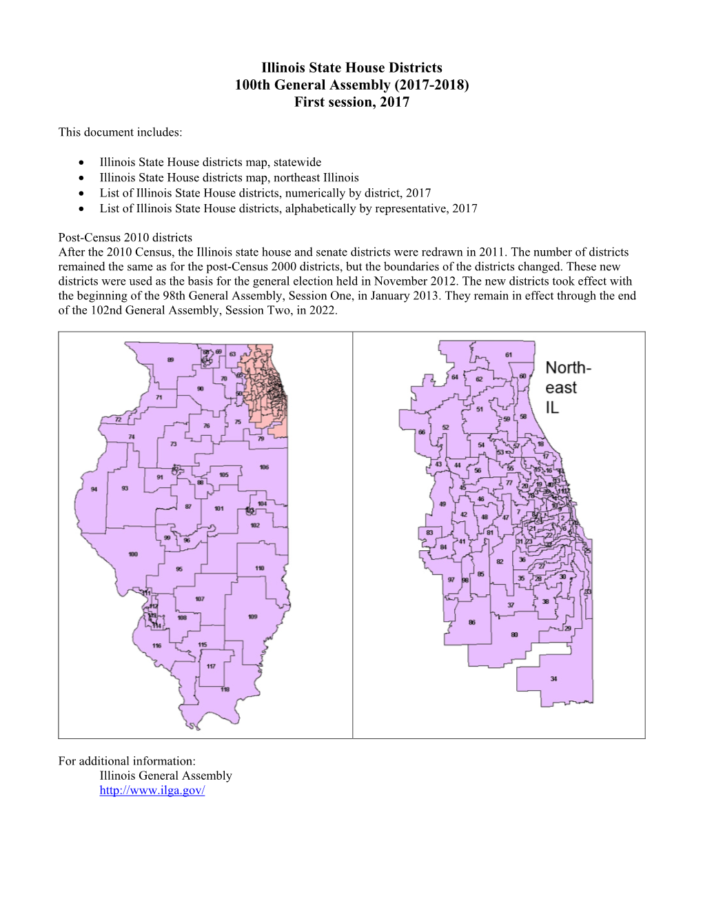 Illinois State House Districts 100Th General Assembly (2017-2018) First Session, 2017