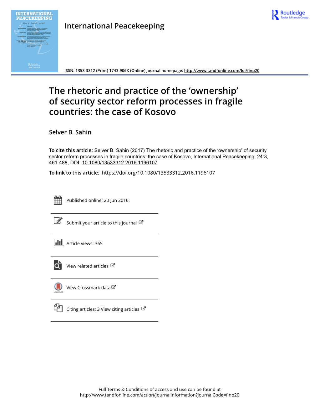 'Ownership' of Security Sector Reform Processes in Fragile Countries