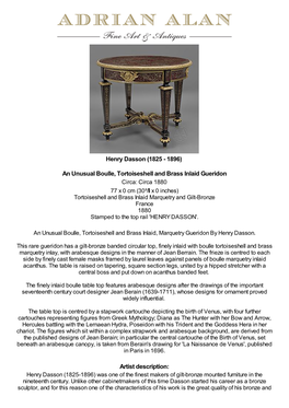 An Unusual Boulle, Tortoiseshell and Brass Inlaid Gueridon
