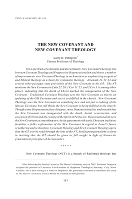 The New Covenant and New Covenant Theology