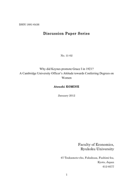 Discussion Paper Series Faculty of Economics, Ryukoku University