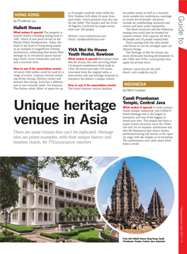 Unique Heritage Venues in Asia