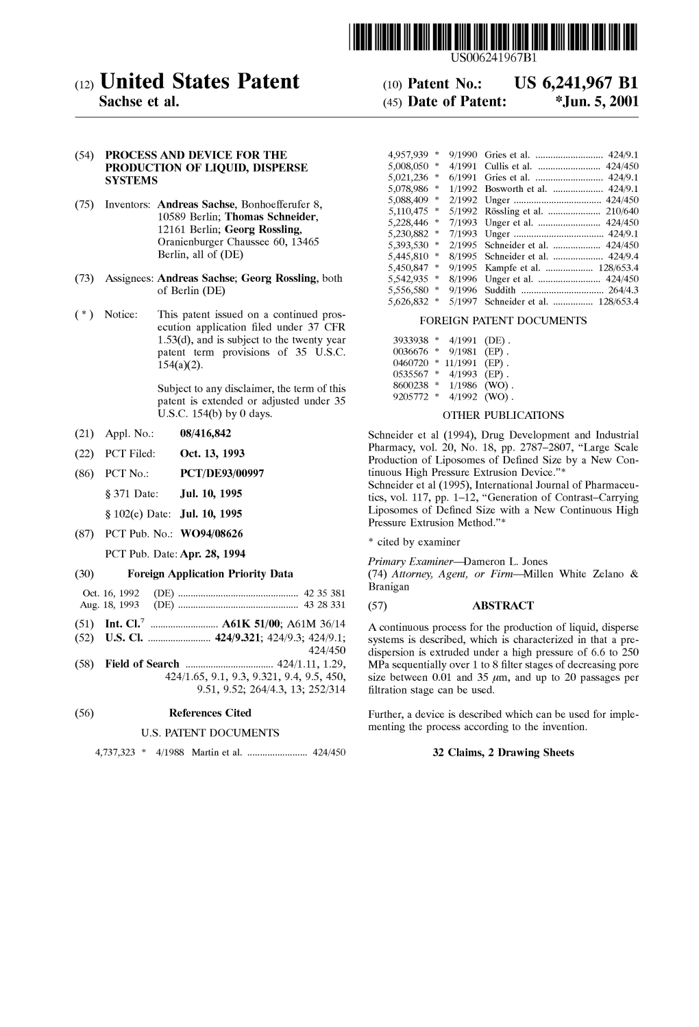 (12) United States Patent (10) Patent No.: US 6,241,967 B1 Sachse Et Al