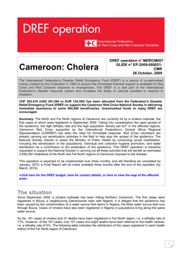 Cameroon: Cholera CMR 26 October, 2009