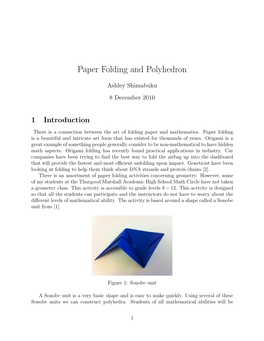 Paper Folding and Polyhedron