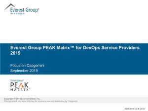 Everest Group PEAK Matrix™ for Devops Service Providers 2019