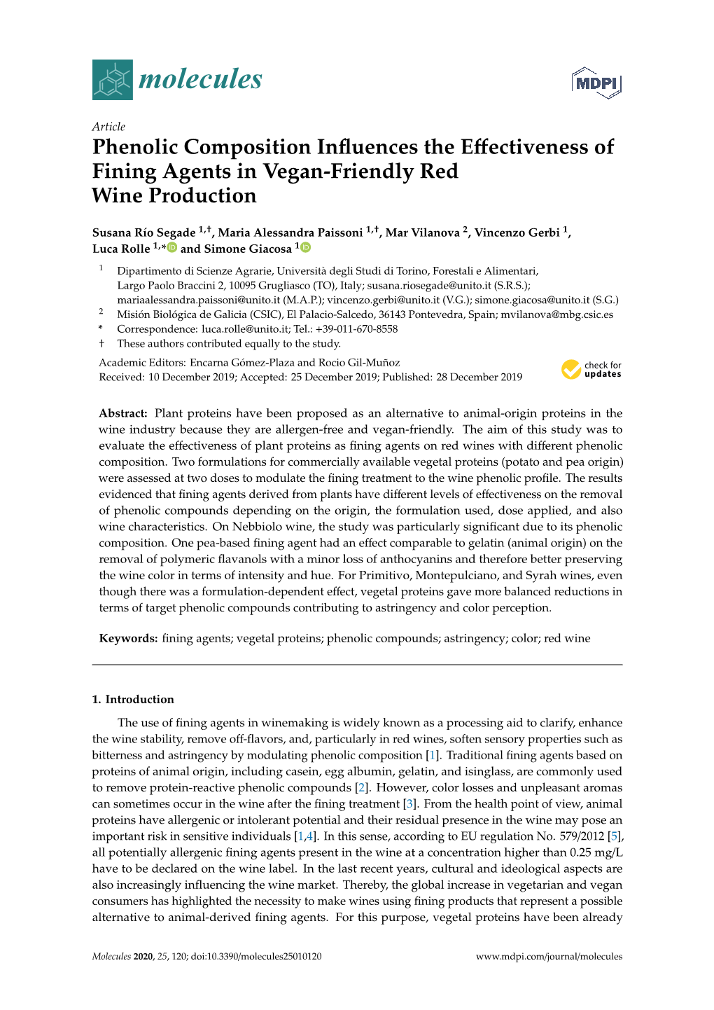 Phenolic Composition Influences the Effectiveness of Fining Agents In