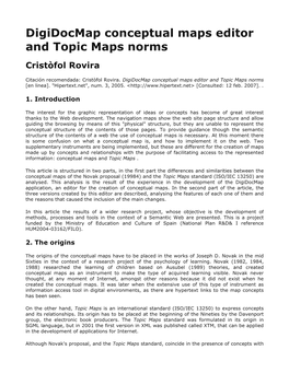 Digidocmap Conceptual Maps Editor and Topic Maps Norms