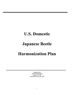 U.S. Domestic Japanese Beetle Harmonization Plan"