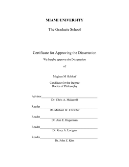 We Hereby Approve the Dissertation Of