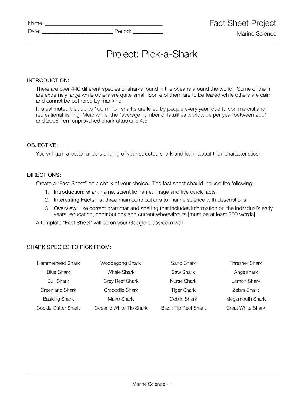 Pick-A-Shark