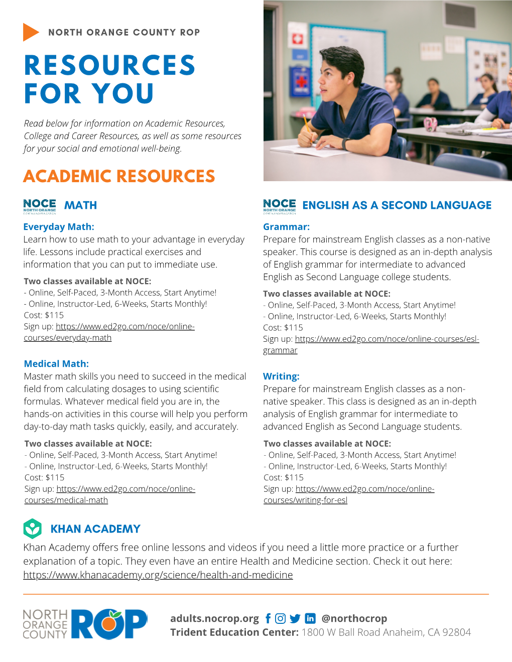 Academic Resources, College and Career Resources, As Well As Some Resources for Your Social and Emotional Well-Being