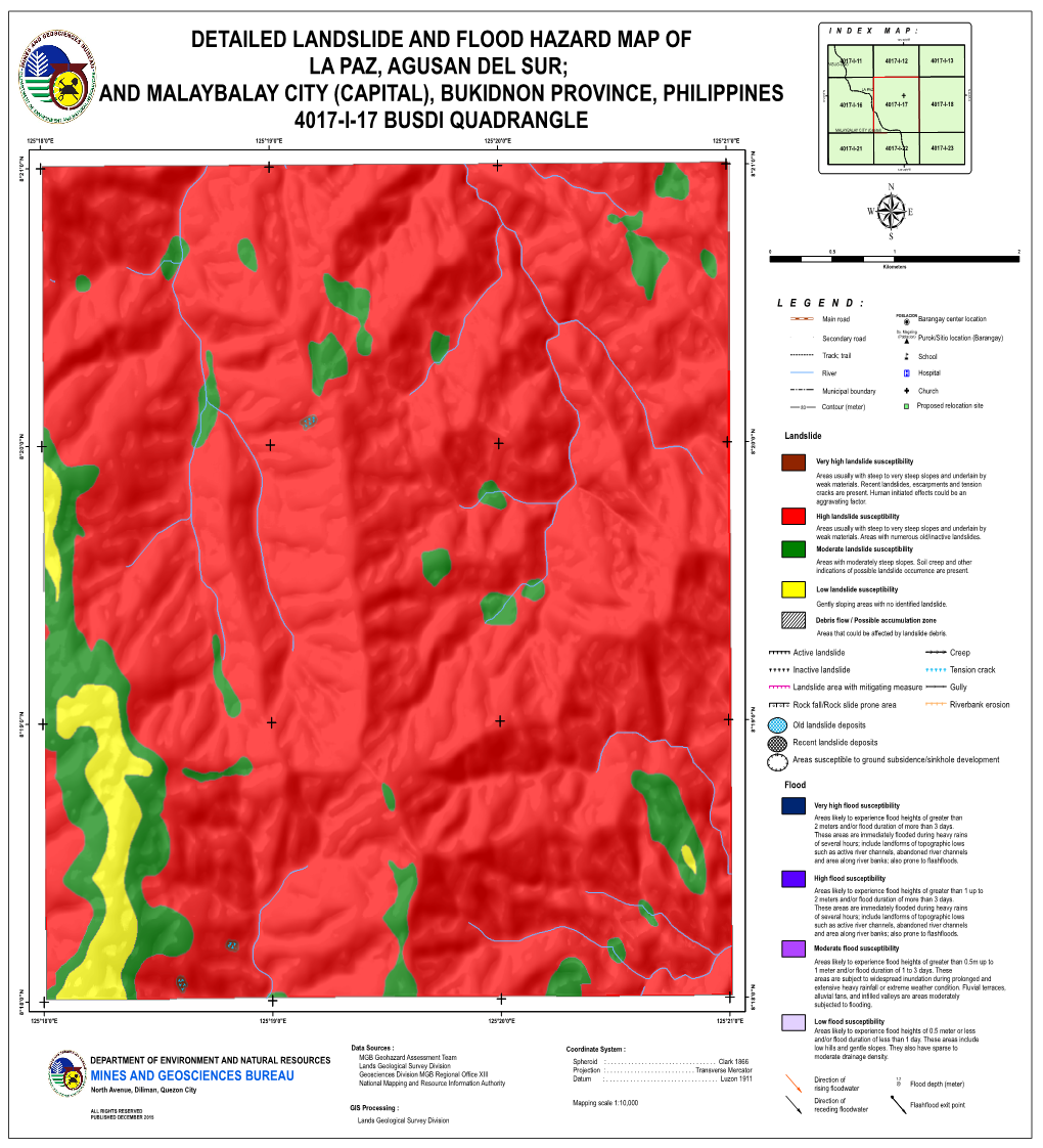 Detailed Landslide and Flood Hazard Map of La Paz