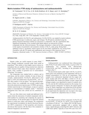 Matrix-Isolation FTIR Study of Azidoacetone and Azidoacetonitrile M