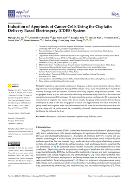 Induction of Apoptosis of Cancer Cells Using the Cisplatin Delivery Based Electrospray (CDES) System