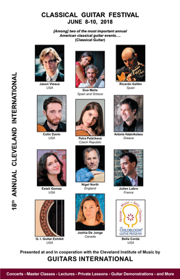 Classical Guitar Festival June 8-10, 2018