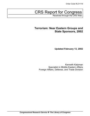 Terrorism: Near Eastern Groups and State Sponsors, 2002