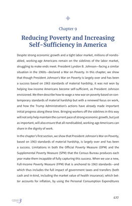 Reducing Poverty and Increasing Self-Sufficiency in America