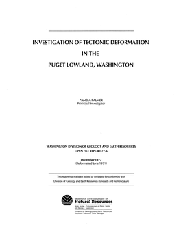 Washington Division of Geology and Earth Resources Open File Report 77-6