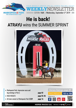 He Is Back! ATRAYU Wins the SUMMER SPRINT