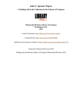 Manuscript Division, Library of Congress