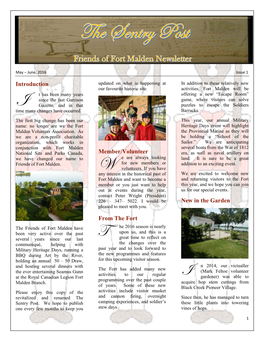 Fort Malden Newsletter