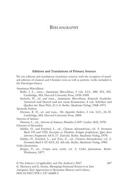 Managing Financial Resources in Late Antiquity, New Approaches to Byzantine History and Culture, DOI 10.1057/978-1-137-56409-2 208 Bibliography