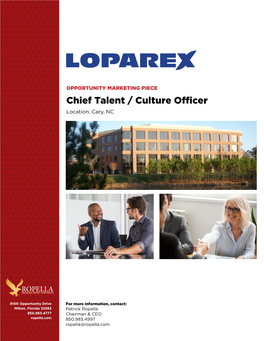 Chief Talent / Culture Officer Location: Cary, NC