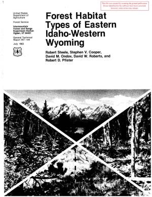 Forest Habitat Types of Eastern Idaho-Western Wyoming