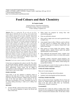 Food Colours and Their Chemistry