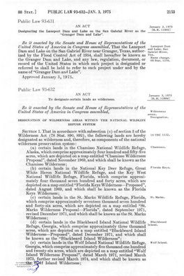 PUBLIC LAW 93-632-JAN. 3, 1975 2153 Public Law 93-631 Designating Tlie Laneport Dam and Lake on the San Gabriel River As the &Qu