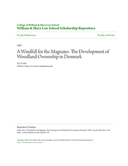 The Development of Woodland Ownership in Denmark C