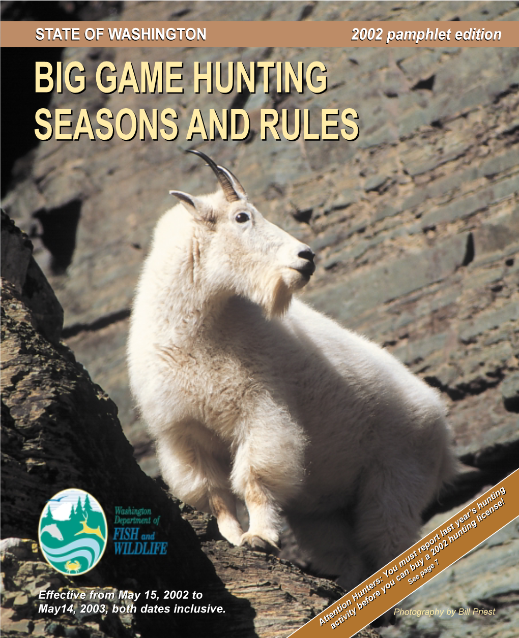 2002 Big Game Hunting Seasons and Rules Pamphlet DocsLib