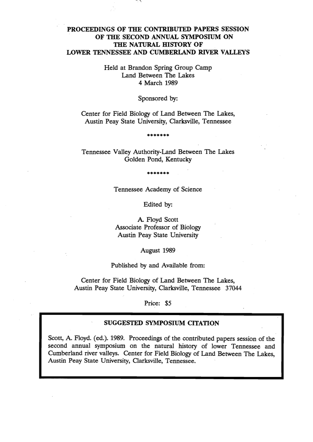 2Nd Symposium Proceedings (1989)
