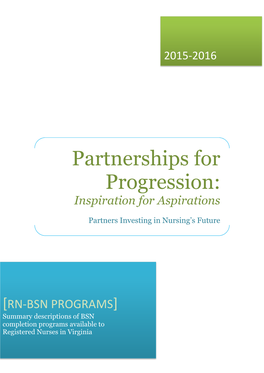 Partnerships for Progression: Inspiration for Aspirations