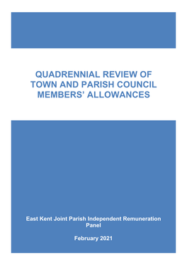 Quadrennial Review of Town and Parish Council Member's Allowances