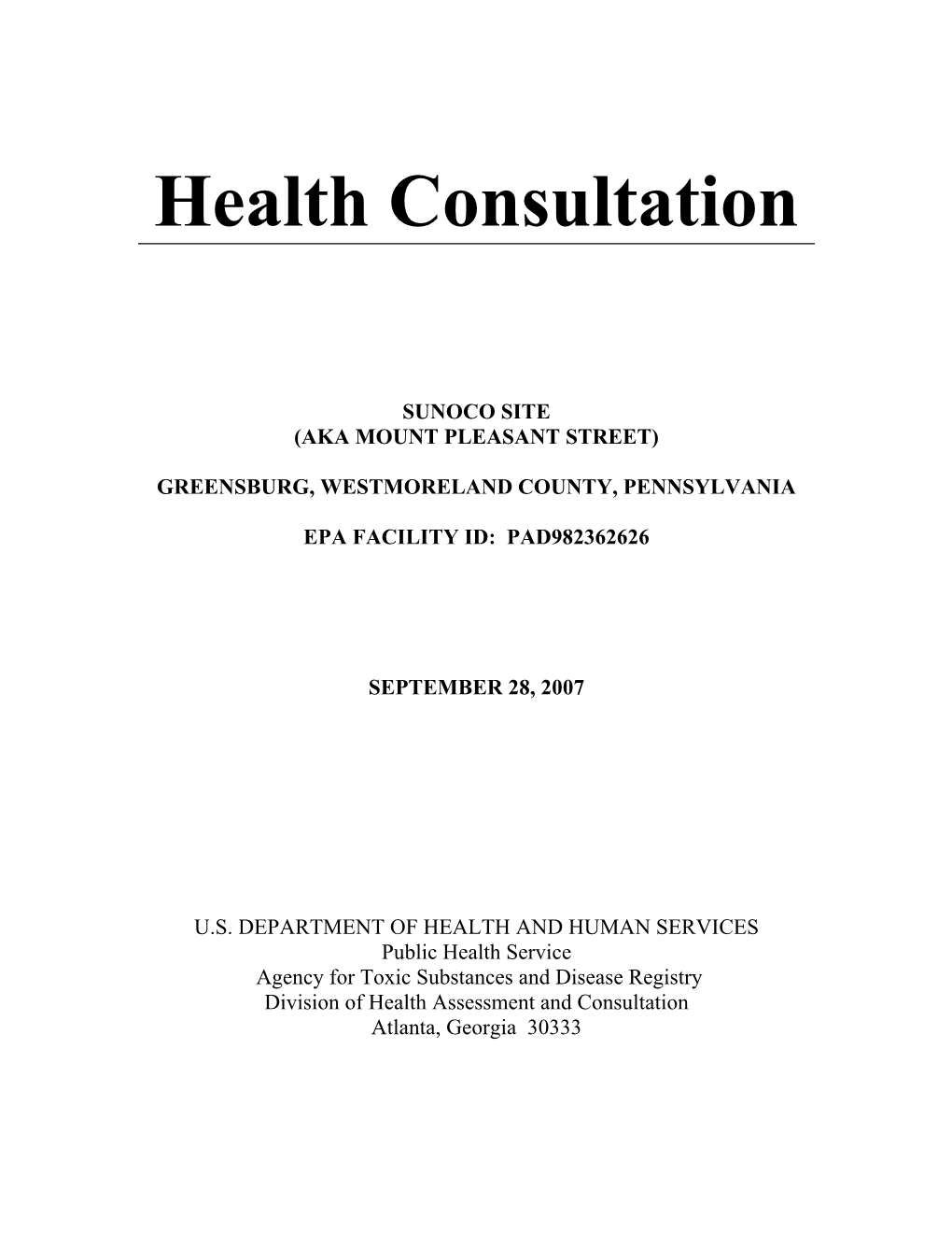 Health Consultation