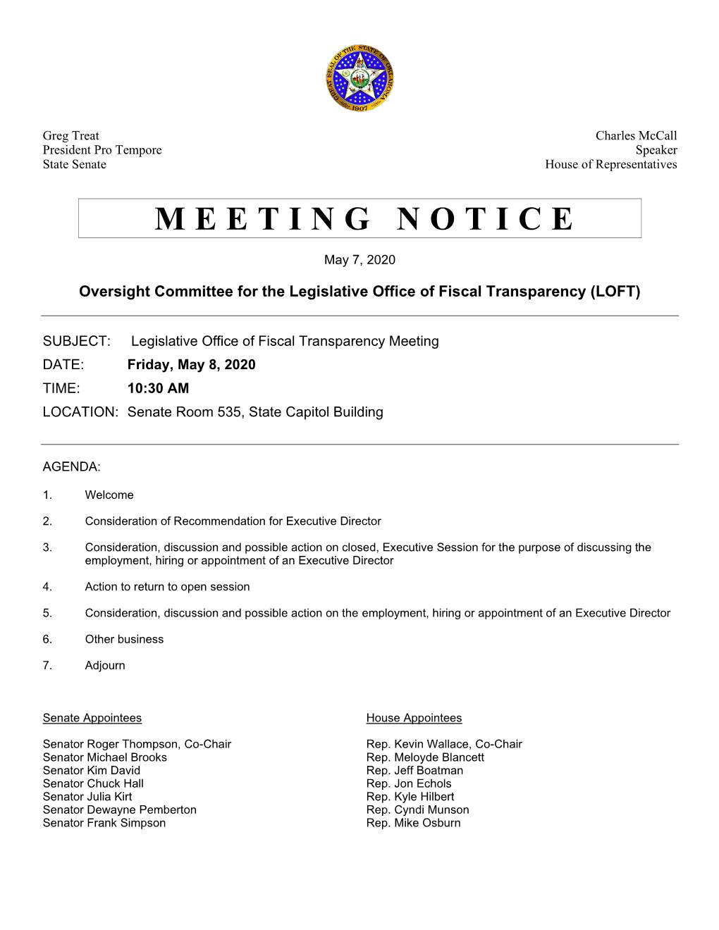Meeting Notice