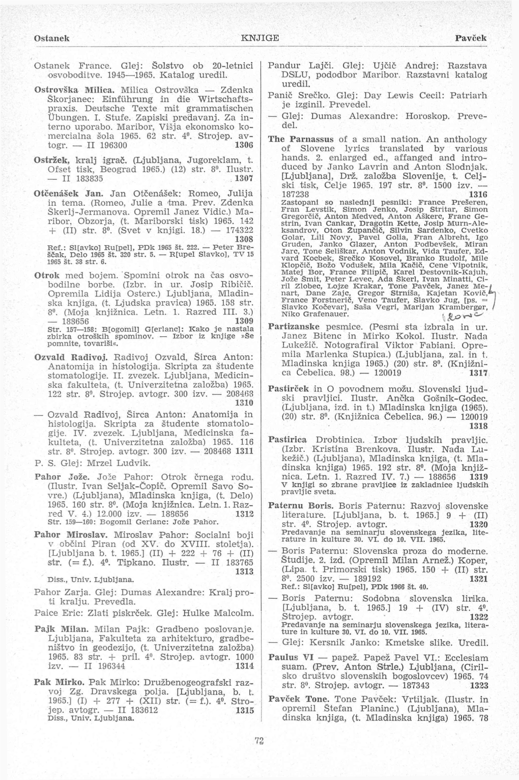 Šolstvo Ob 20-Letnici Osvoboditve. 1945—1965. Katalog Uredil