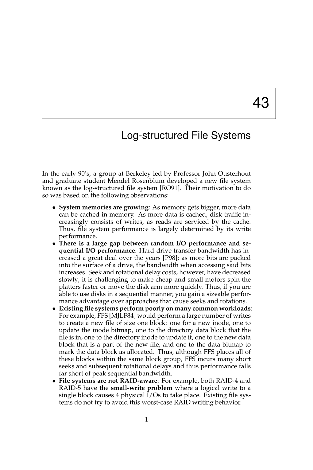 Log-Structured File System (LFS)