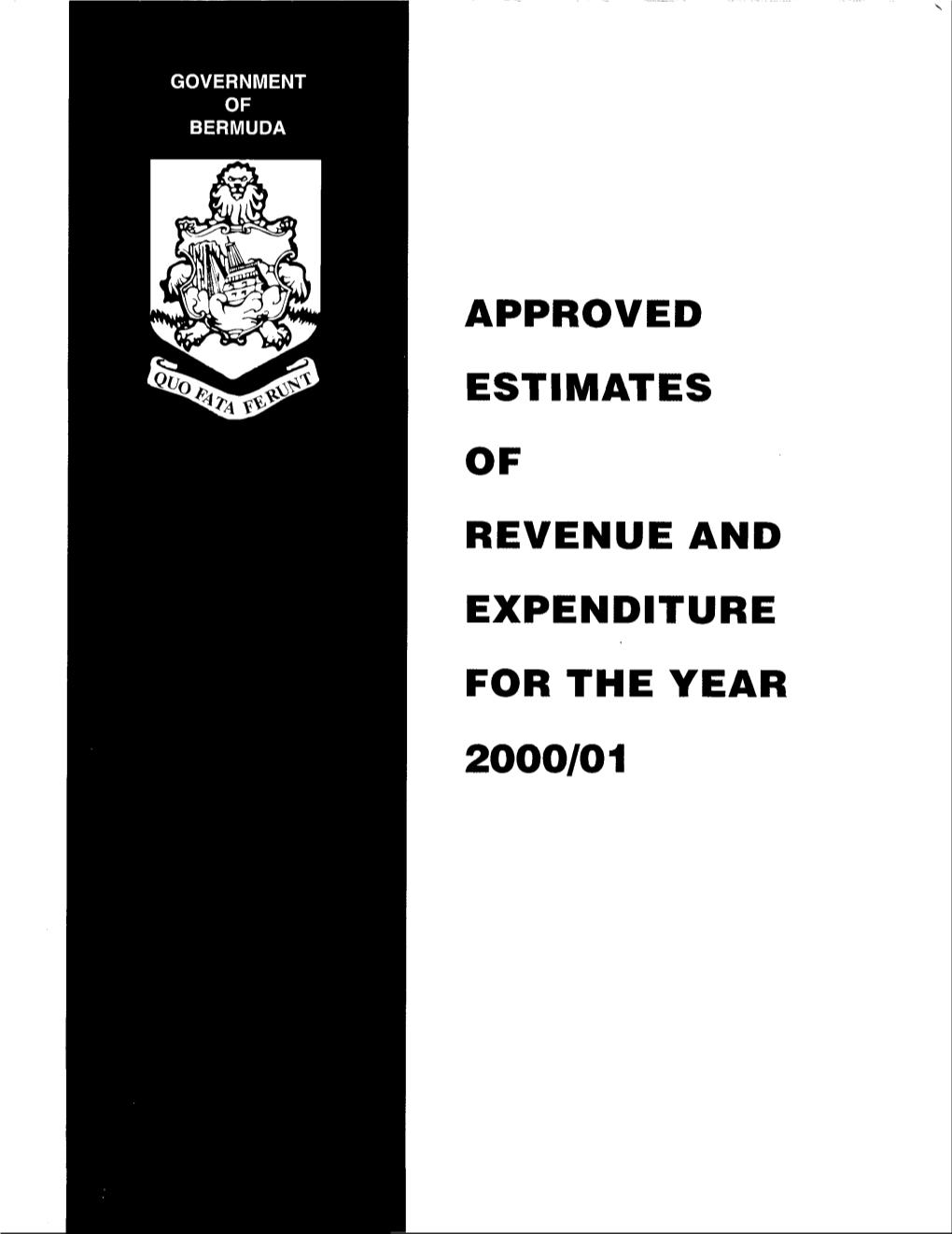 Government of Bermuda Estimates 2000/2001